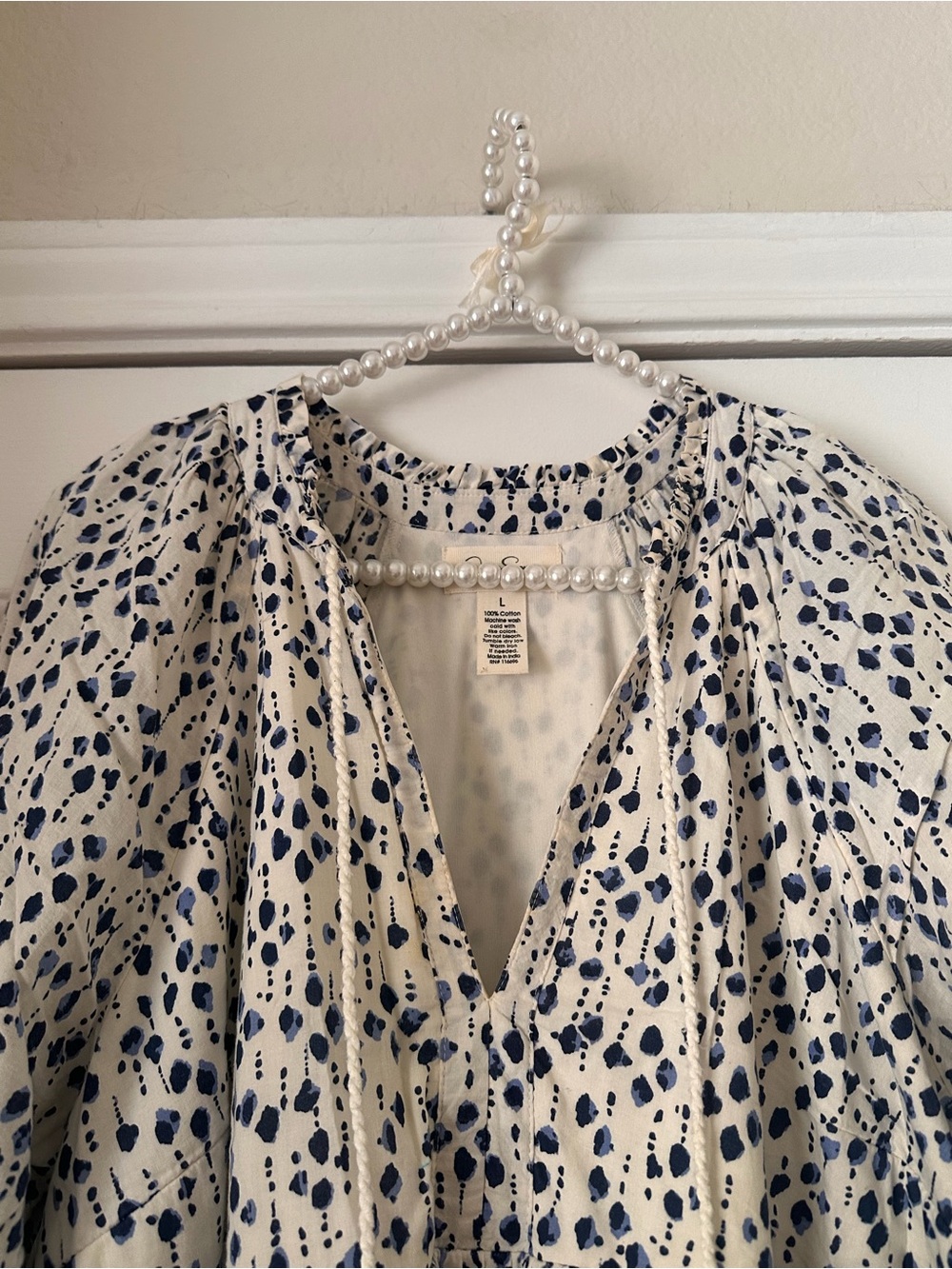 Jessica Simpson Blue & White Floral Peasant Dress - Picture 2 of 7